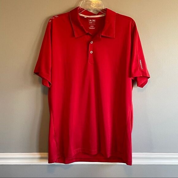 Men’s Climacool Red Golf adidas polo shirt - Picture 1 of 4